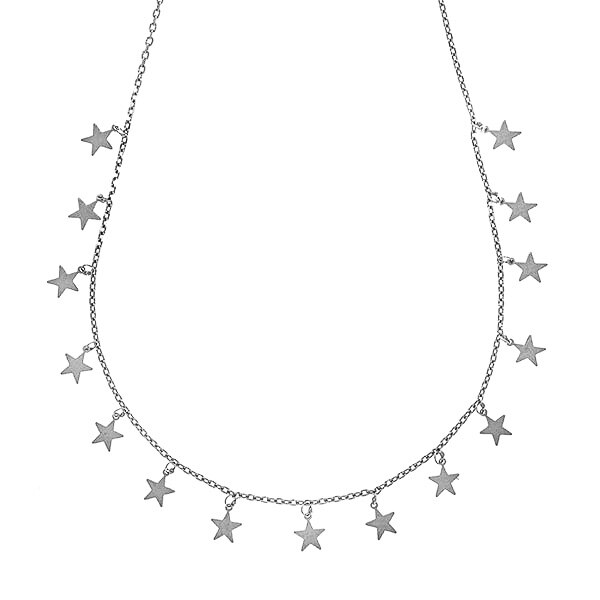 Lant Argint Rodiat Tip Salba cu Stelute 45.5cm lungime reglabil