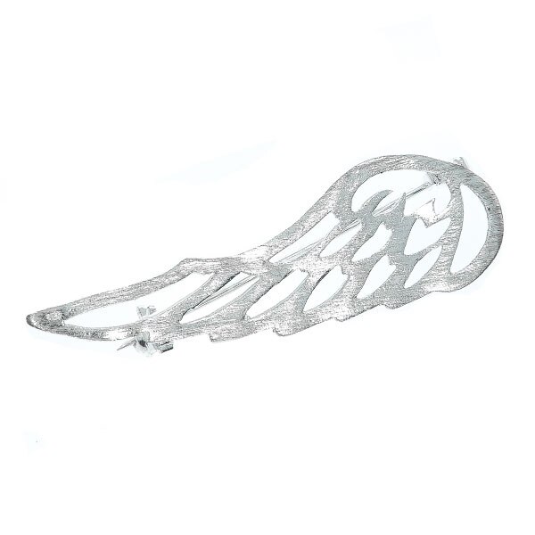 Brosa Argint Satinat Mat in Forma de Aripa 5 x 1.6cm