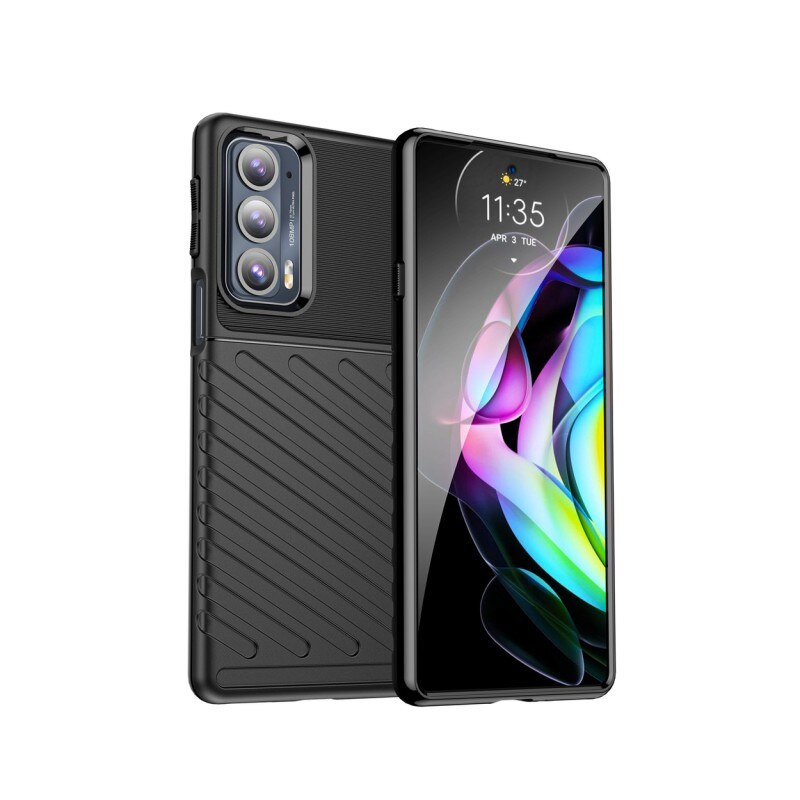 Husa Spate Upzz Thunder Compatibila Cu Motorola Moto Edge 20, Silicon Negru