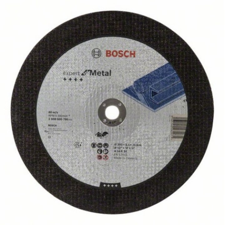Bosch Expert For Metal darabolótárcsa egyenes, A 24 R BF, 300 mm, 20 mm, 3,5 mm (2608600706)