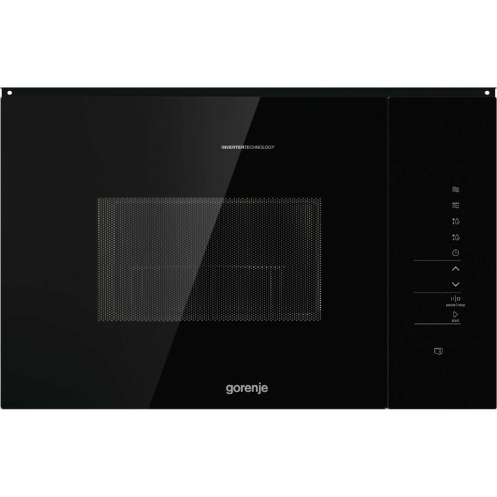 Cuptor cu microunde incorporabil, Gorenje BMI251SG3BG, 25l, 900W, 15 programe, Control tactil, Negru