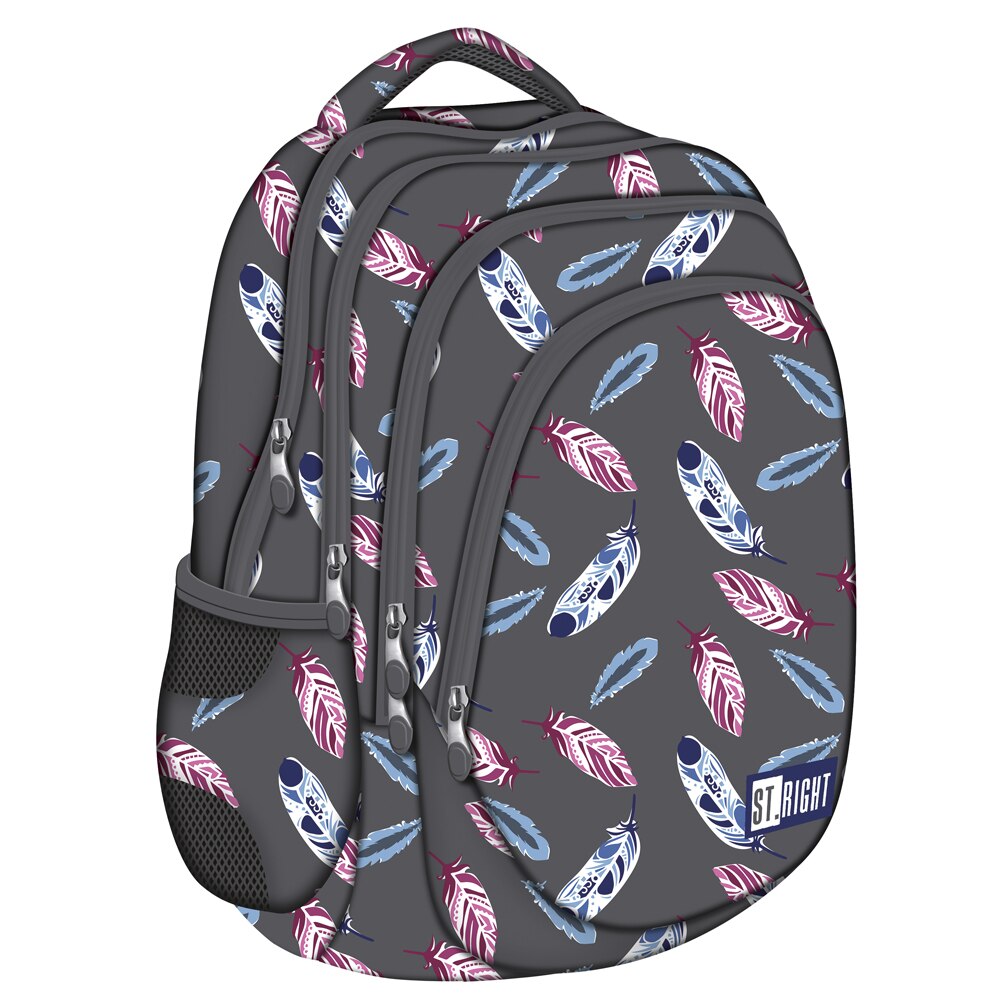 Ghiozdan St. Right, BP06, Colectia Indian Feathers, 4 Compartimente, Multicolor