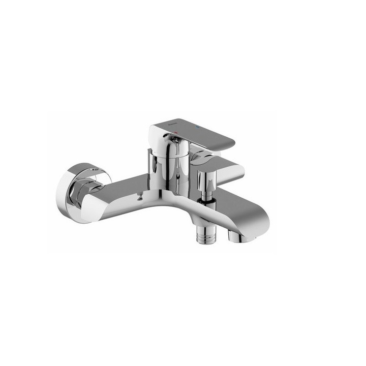 Стенен смесител за вана, RAVAK, керамичен, FLAT, кран, 150 mm