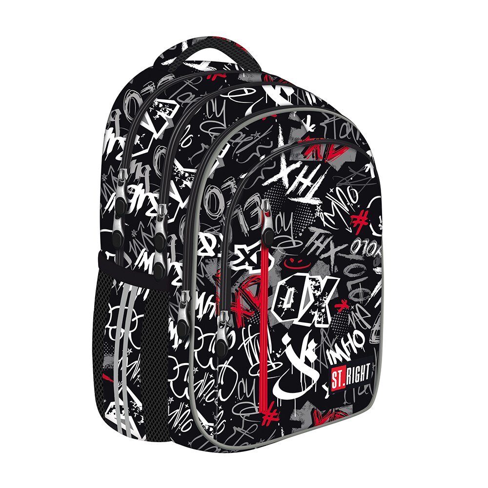 Ghiozdan St. Right, BP68, Colectia Grafitti, 4 Compartimente, 16