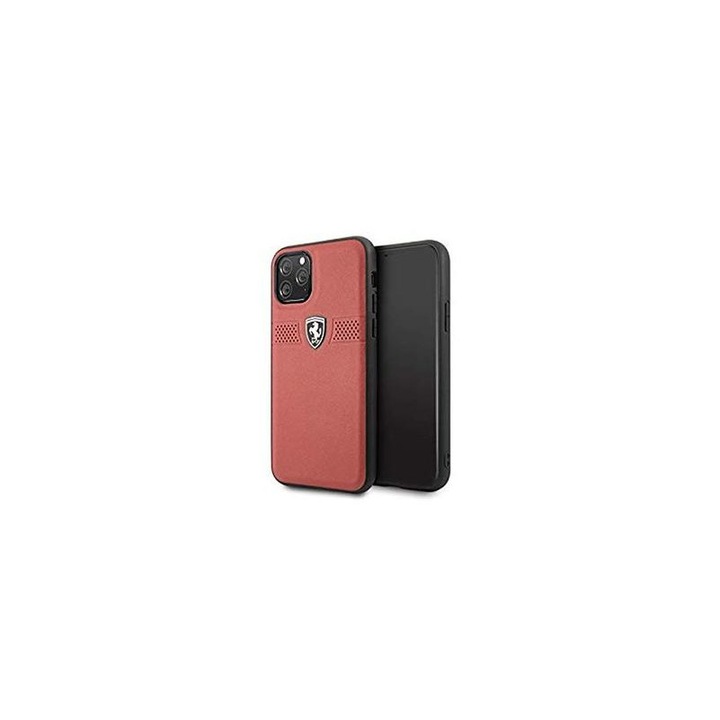 Ferrari off track iphone 11 pro piros szemcsés bőrtok