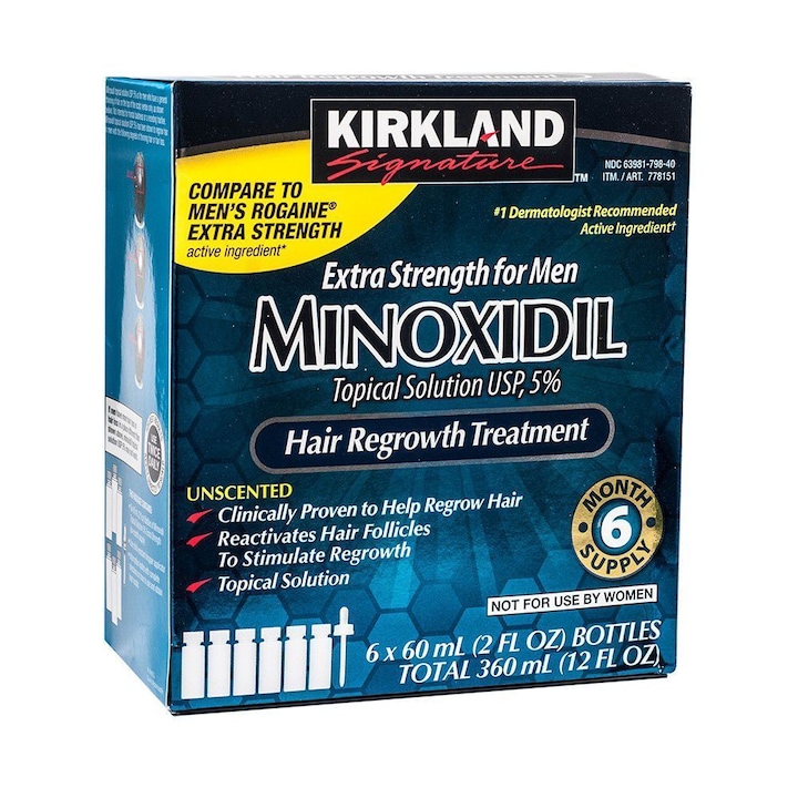Лечение на растежа на косата Kirkland, 6 бутилки, 360 ml