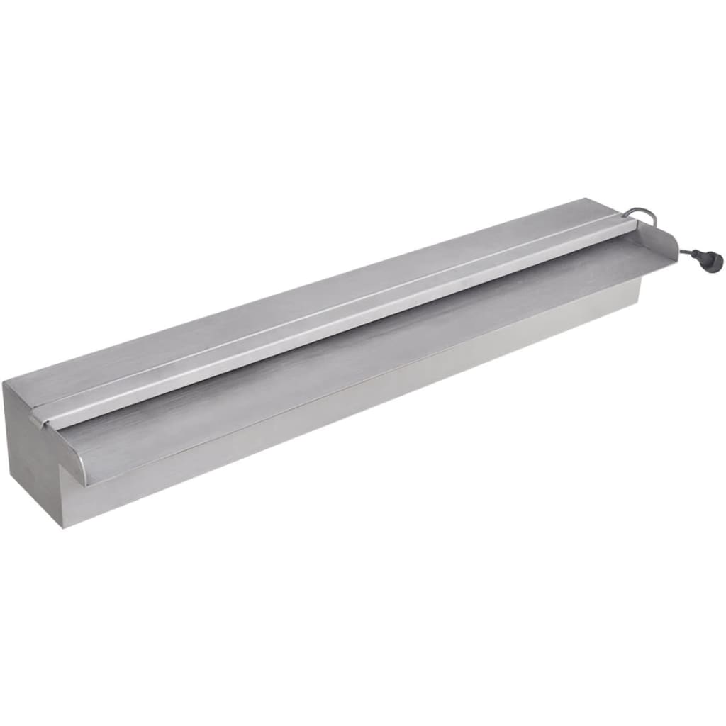 Fantana piscina dreptunghiulara LED-uri 60 cm otel inoxidabil 41673
