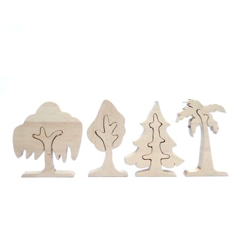 Jucarie din lemn, Set Copaci de Lemn Natur 7toys Jucarie din lemn, Set Copaci de Lemn Natur 7toys