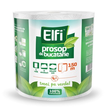 Prosop de bucatarie Elfi, 2 straturi, 150m Prosop de bucatarie Elfi, 2 straturi, 150m