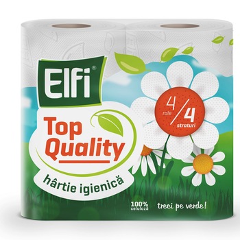 Hartie Igienica Elfi Top Quality, 4 straturi, 4 role Hartie Igienica Elfi Top Quality, 4 straturi, 4 role