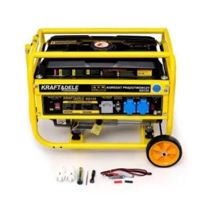 Áramfejlesztő, 3800W 12/230V, KD125, Kraft&Dele