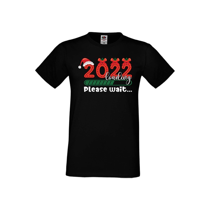Tricou de Craciun pentru barbati Tralala 2022 incarcare ani, asteptati 2, negru, 4XL