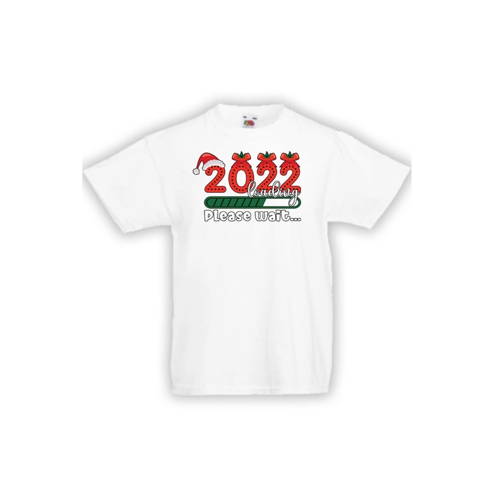 Tricou de Craciun pentru copii Tralala Sora/Frate 2022 ani incarcare va rog asteptati 2, Alb, S - 5-6 ani (116-128)