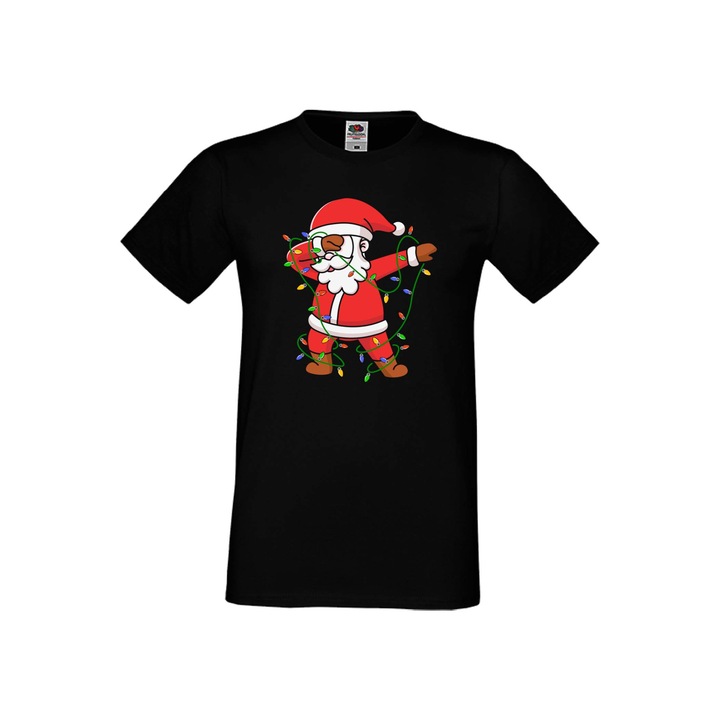 Tricou de Craciun pentru barbati Tralala Dabbing Santa, negru, 5XL
