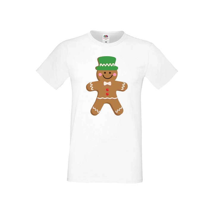 Tricou de Craciun de familie Tralala Gingerbread pentru barbati, alb, 4XL