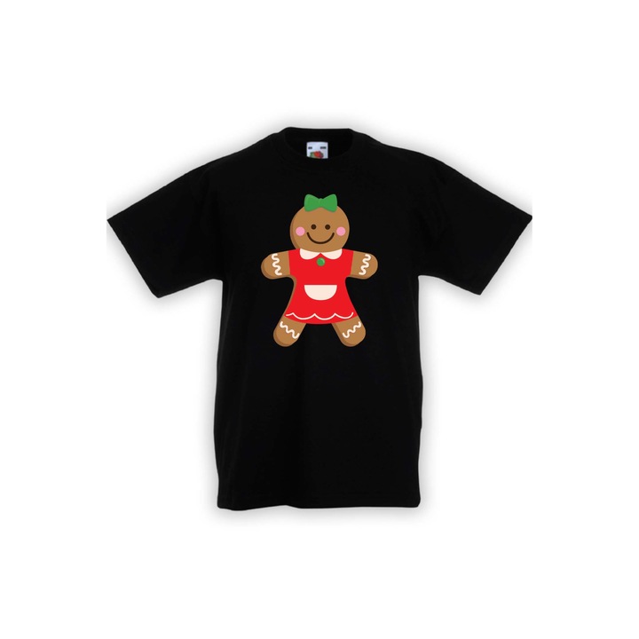 Tricou de Craciun pentru copii Tralala Sora/Frate Familie de turta dulce, negru, XS - 3-4 ani (104-116)