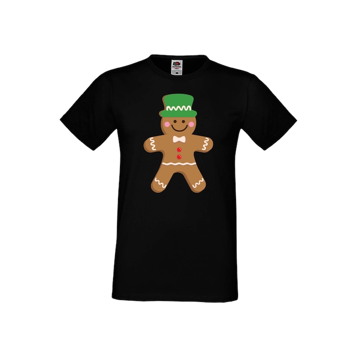 Tricou de Craciun de familie Tralala Gingerbread pentru barbati, negru, 4XL