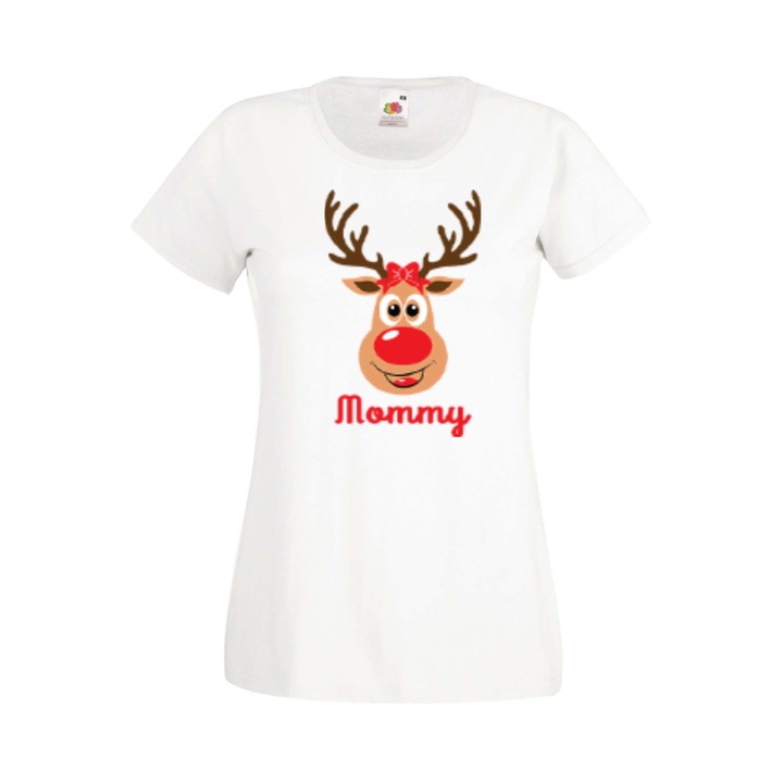 Tricou de Craciun pentru femei Tralala Mommy, Alb, 2XL