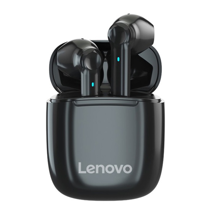 Слушалки LENOVO XT89 bluetooth STEREO, v5.0, TWS, микрофон + кутия за зареждане, черни