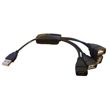 Splitter USB cu 4 porturi mama, negru Splitter USB cu 4 porturi mama, negru
