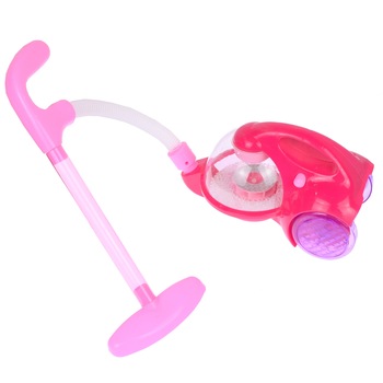 Aspirator de jucarie pentru copii cu sunete si luminite, roz Aspirator de jucarie pentru copii cu sunete si luminite, roz