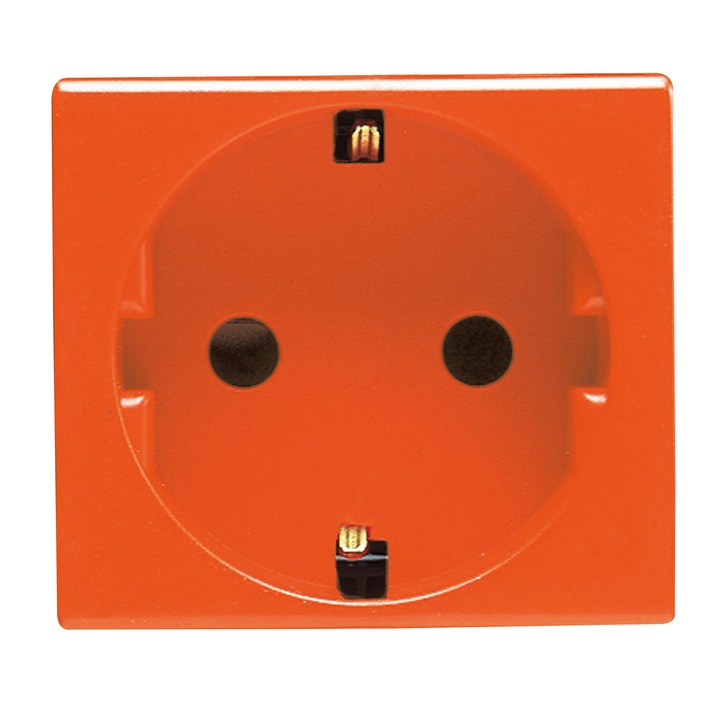 Контакт Gewiss GW20288, Schuko, Немски стандарт, 2M, 16A, Оранжев