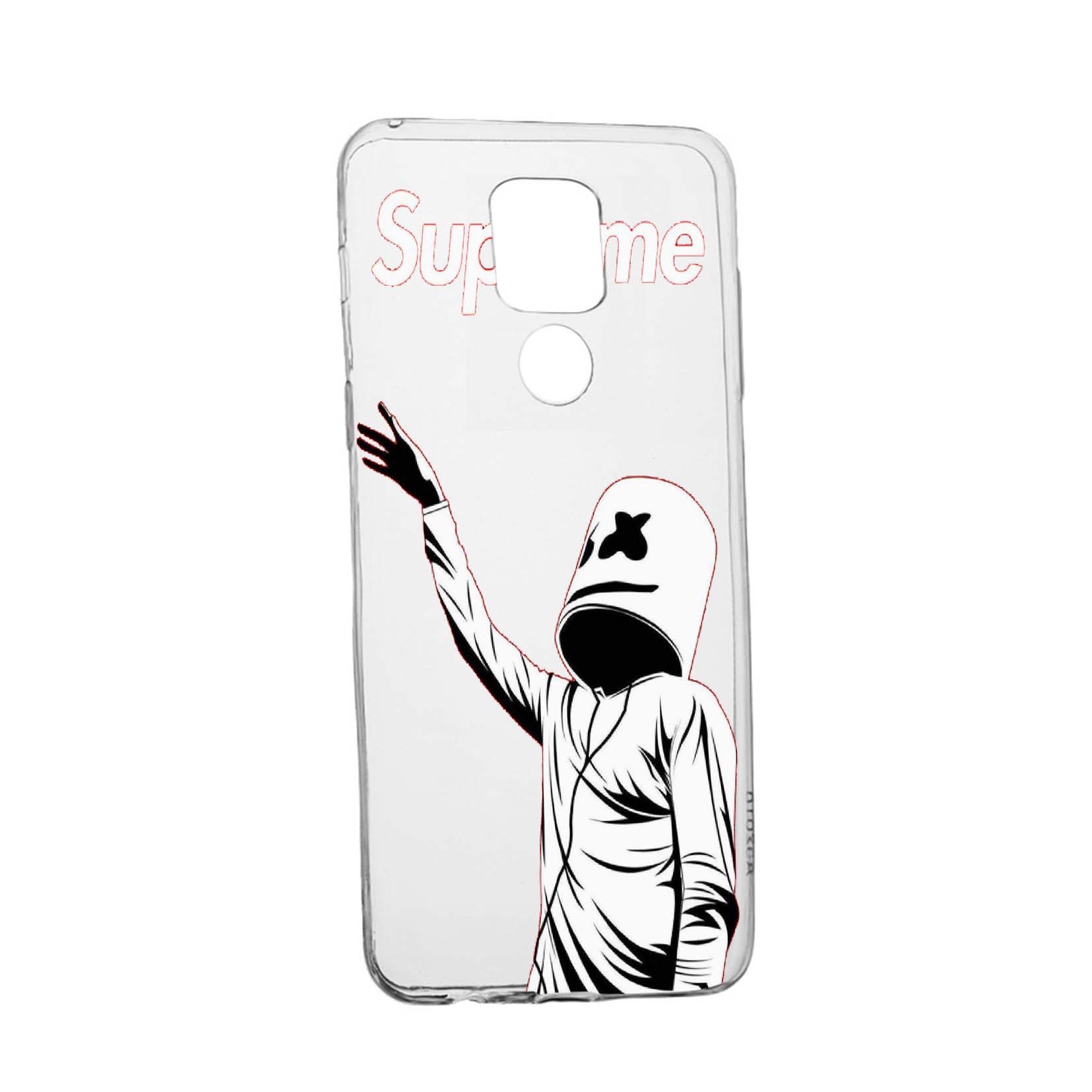 Husa Silicon Supreme, Marshmello, Compatibila Cu Motorola Moto E7 Plus, rezistenta la uzura, anti-alunecare, 255