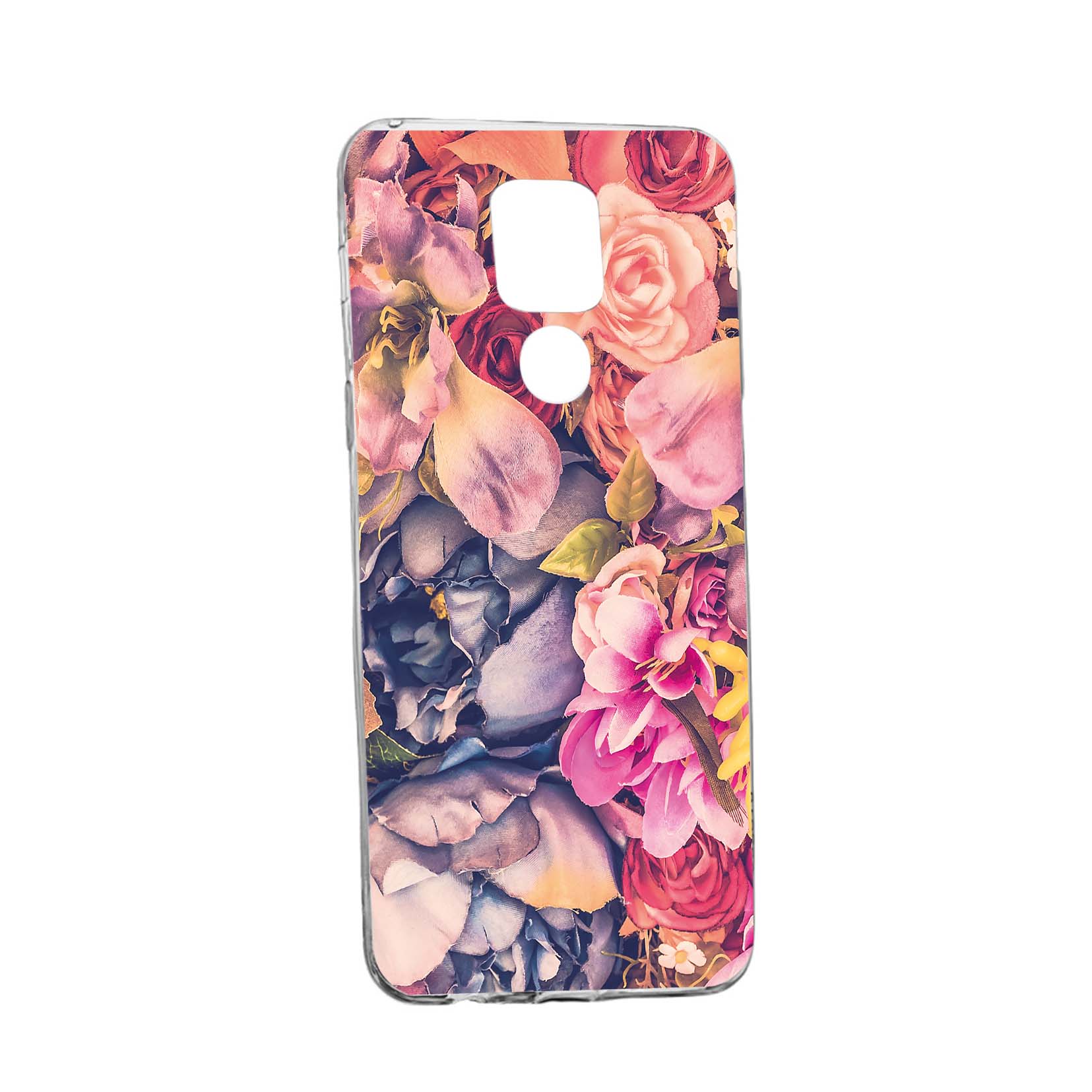 Husa Silicon Compatibila Cu Motorola Moto E7 Plus, Floral, rezistenta la uzura, anti-alunecare, 5