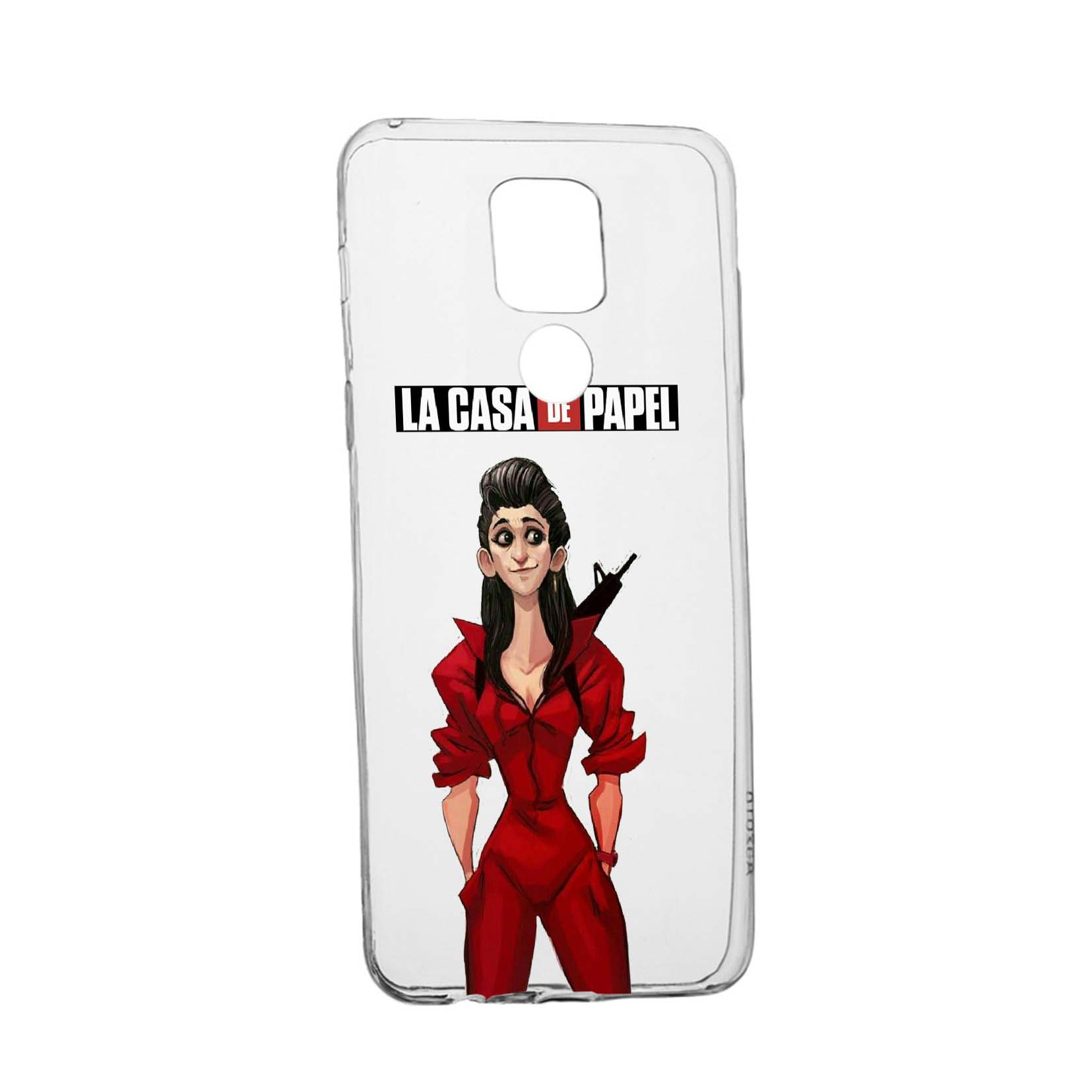 Husa Silicon La Casa de Papel, Compatibila Cu Motorola Moto E7 Plus, rezistenta la uzura, anti-alunecare, 393