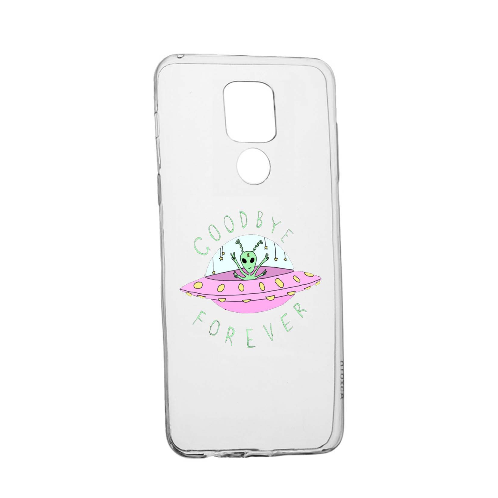 Husa Silicon Universe, Planets UFO Good Bye, Compatibila Cu Motorola Moto E7 Plus, rezistenta la uzura, anti-alunecare, 474