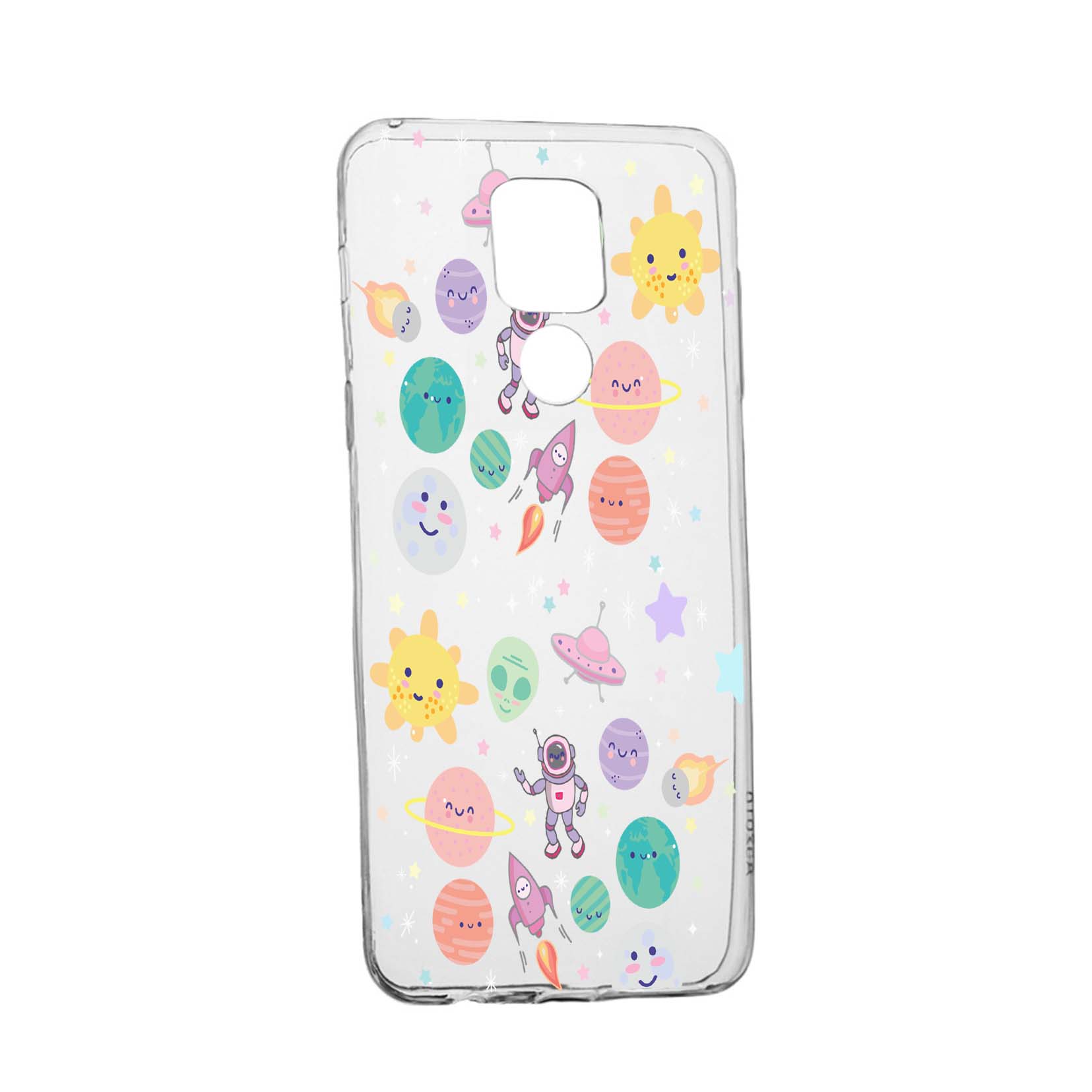 Husa Silicon Universe, Planets UFO, Compatibila Cu Motorola Moto E7 Plus, rezistenta la uzura, anti-alunecare, 473