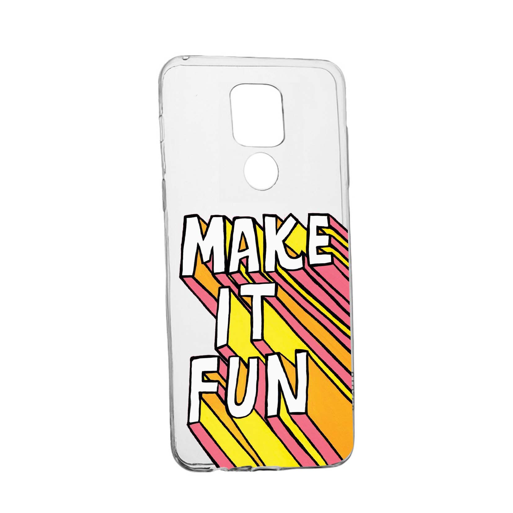 Husa Silicon Make It Fun, Compatibila Cu Motorola Moto G9, rezistenta la uzura, anti-alunecare, 494