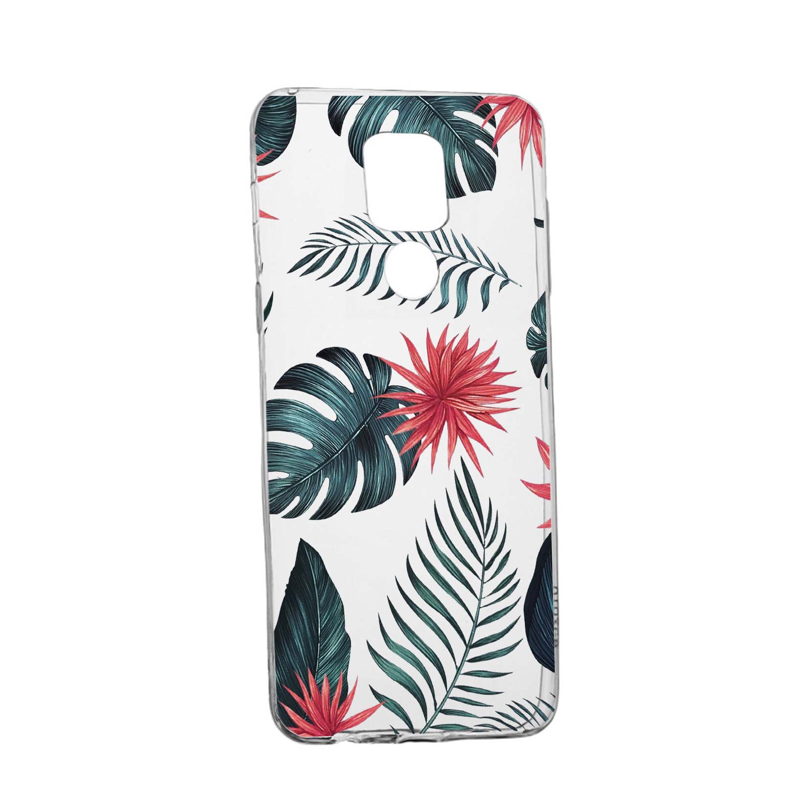Husa Silicon Tropical Flowers, Compatibila Cu Motorola Moto G9, rezistenta la uzura, anti-alunecare, 497