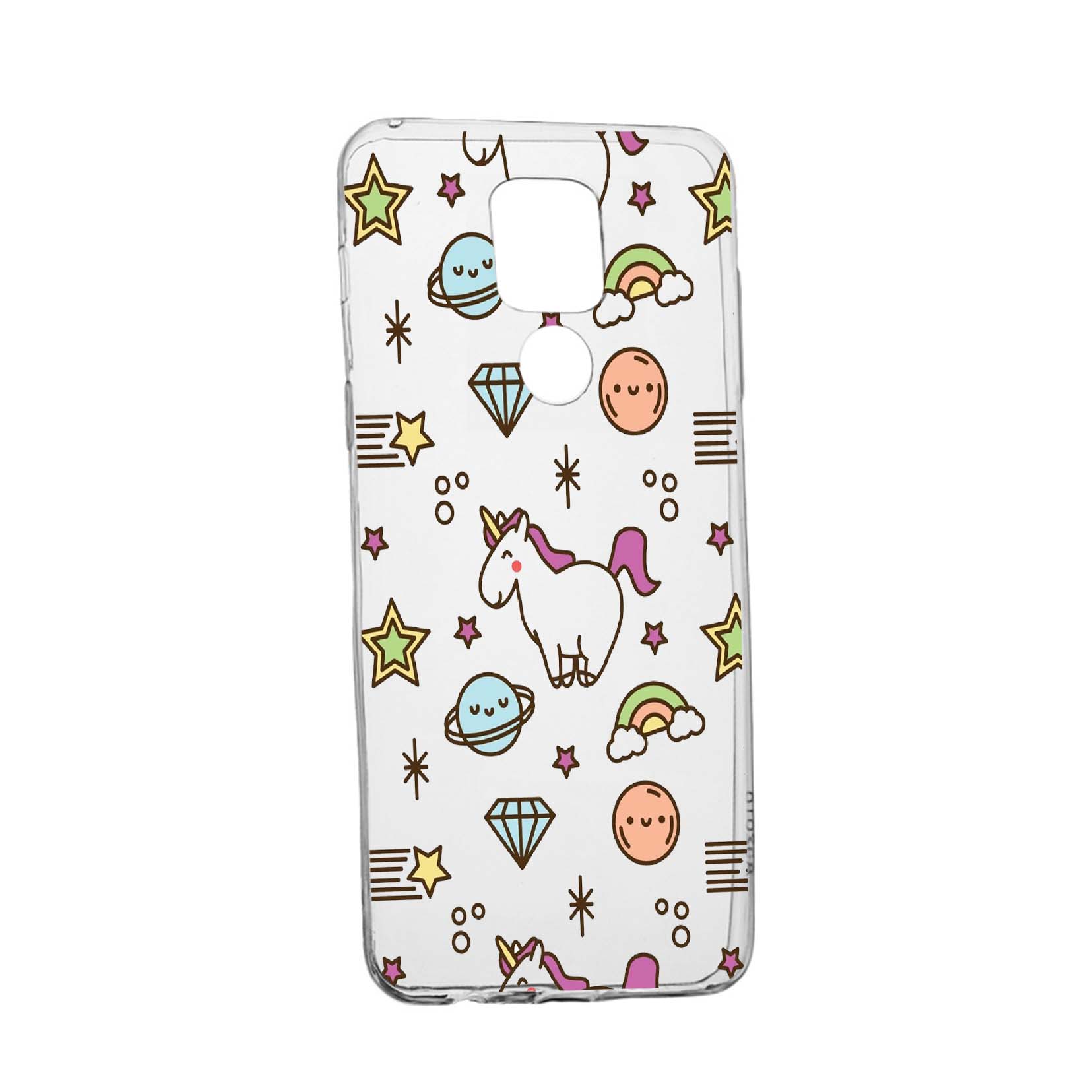 Husa Silicon Unicorn - universe, Compatibila Cu Motorola Moto E7 Plus, rezistenta la uzura, anti-alunecare, 526