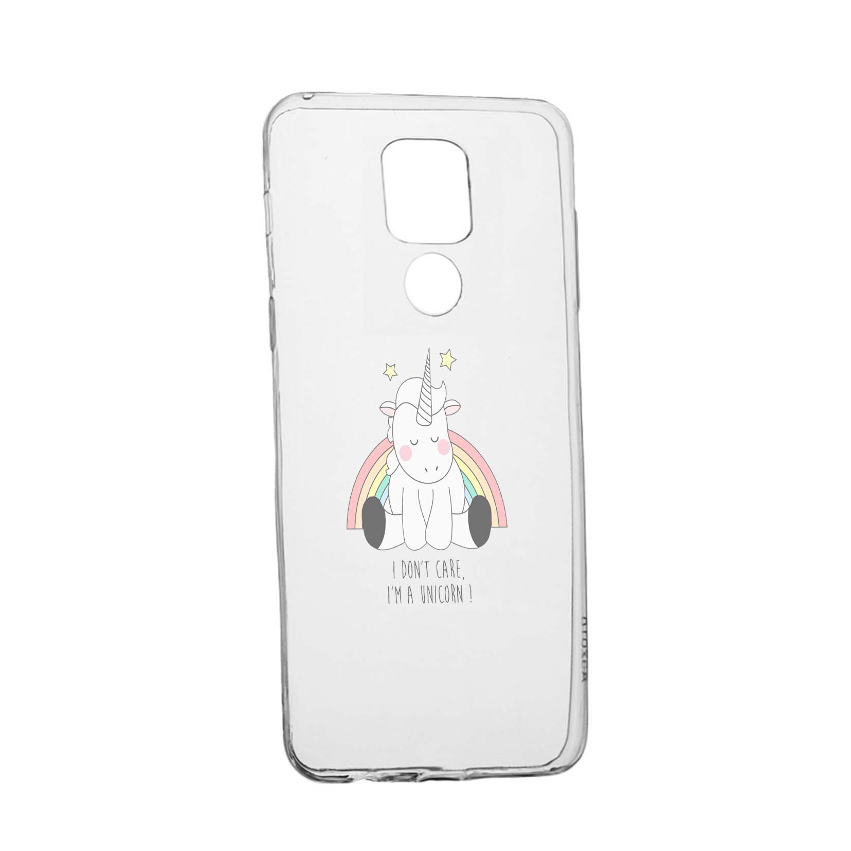 Husa Silicon Unicorn - I Don't Care, Compatibila Cu Motorola Moto G9, rezistenta la uzura, anti-alunecare, 524