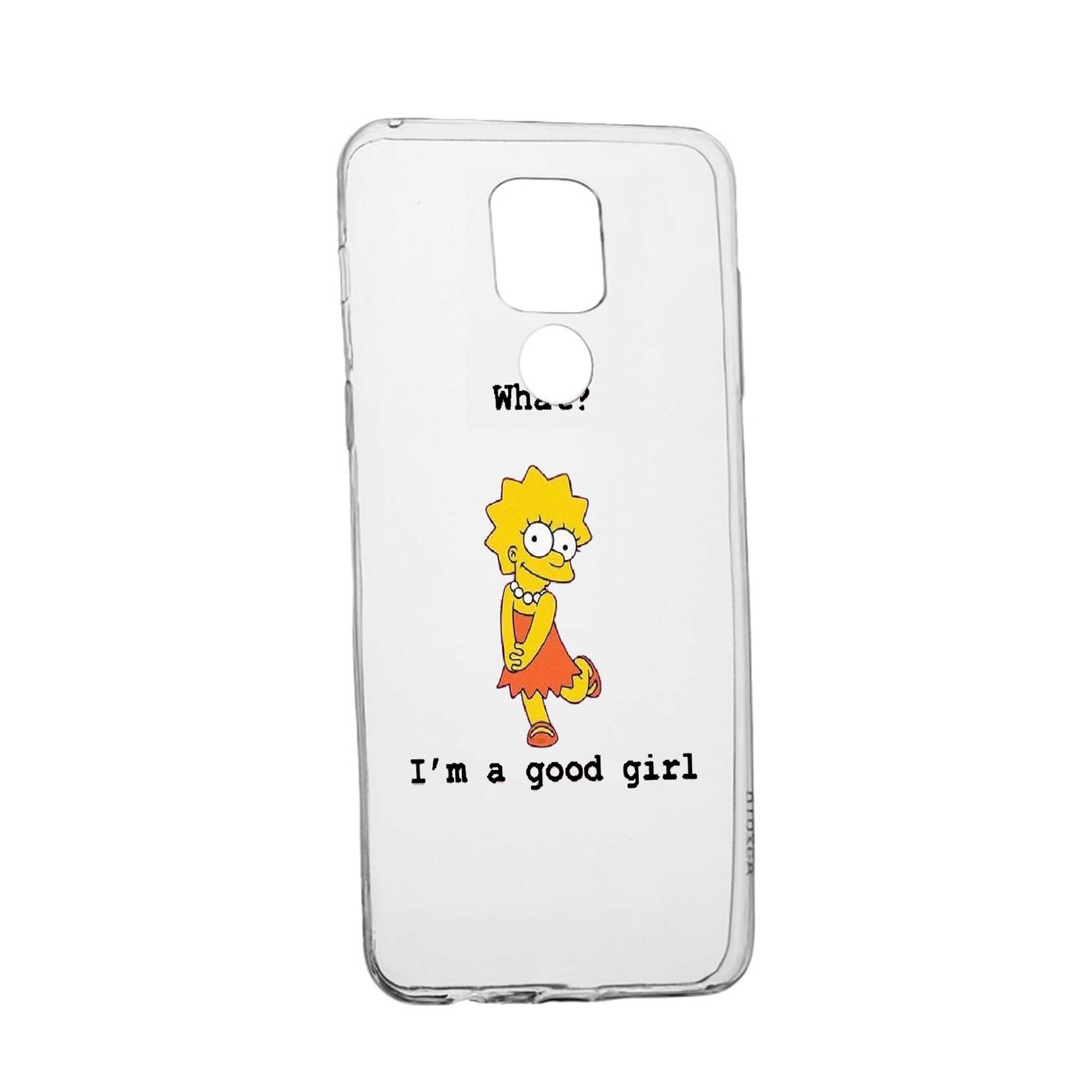 Husa Silicon Lisa - I'm a good girl, Compatibila Cu Motorola Moto G9 Play, rezistenta la uzura, anti-alunecare, 591