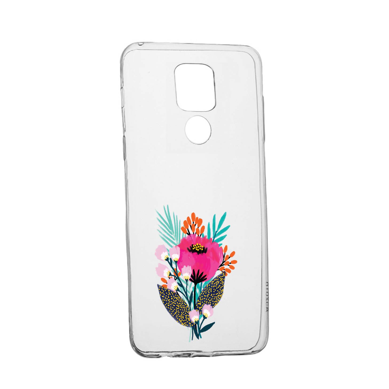 Husa Silicon Flowers, Compatibila Cu Motorola Moto E7 Plus, rezistenta la uzura, anti-alunecare, 641