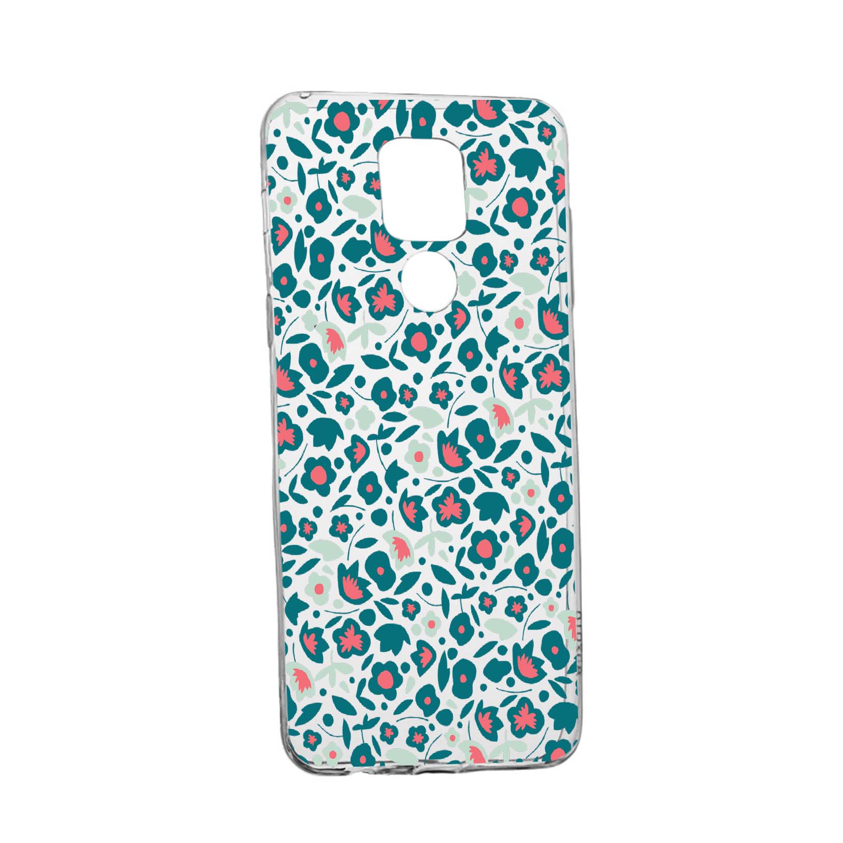 Husa Silicon Green Flowers Pattern, Compatibila Cu Motorola Moto E7 Plus, rezistenta la uzura, anti-alunecare, 632