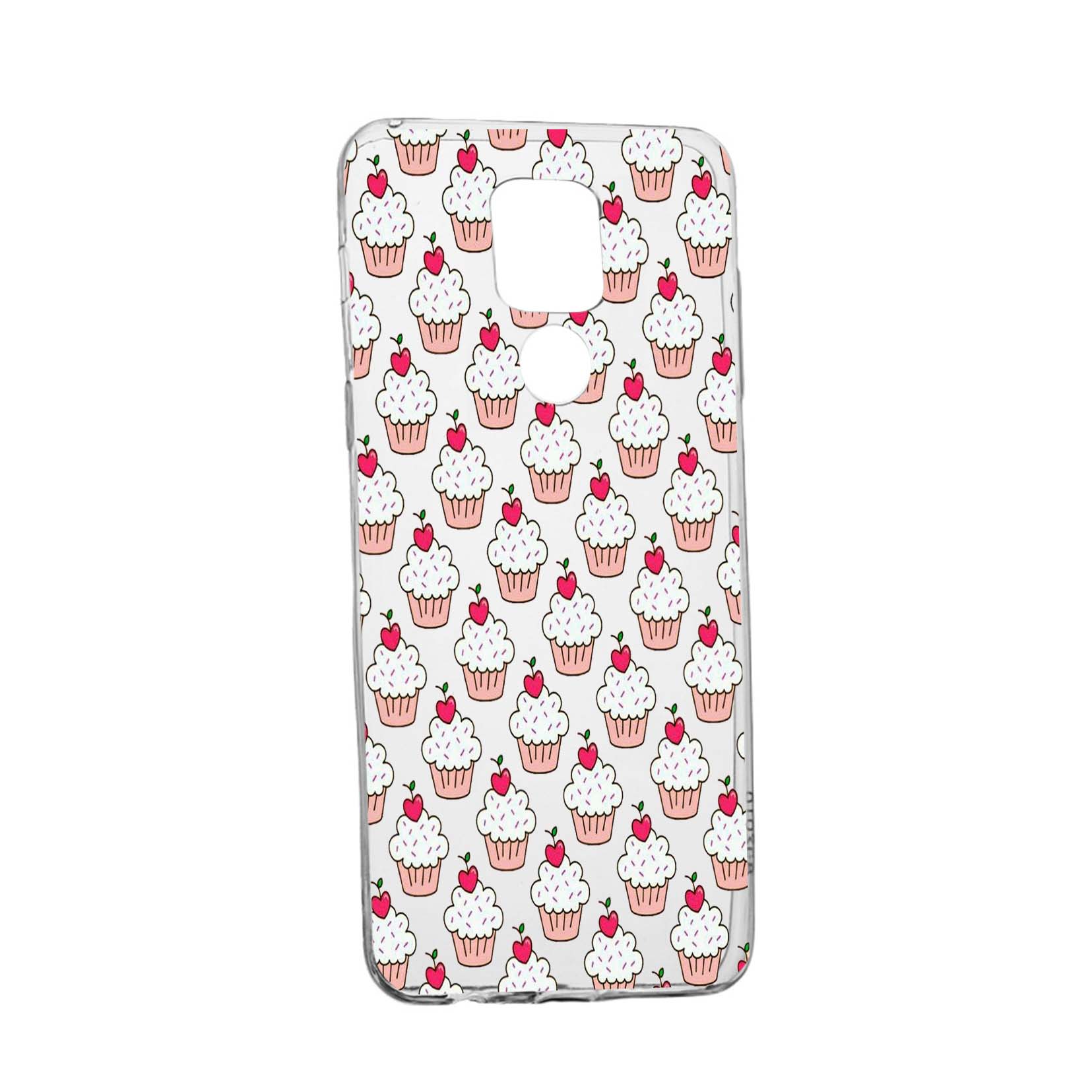 Husa Silicon Muffins, Compatibila Cu Motorola Moto E7 Plus, rezistenta la uzura, anti-alunecare, 668