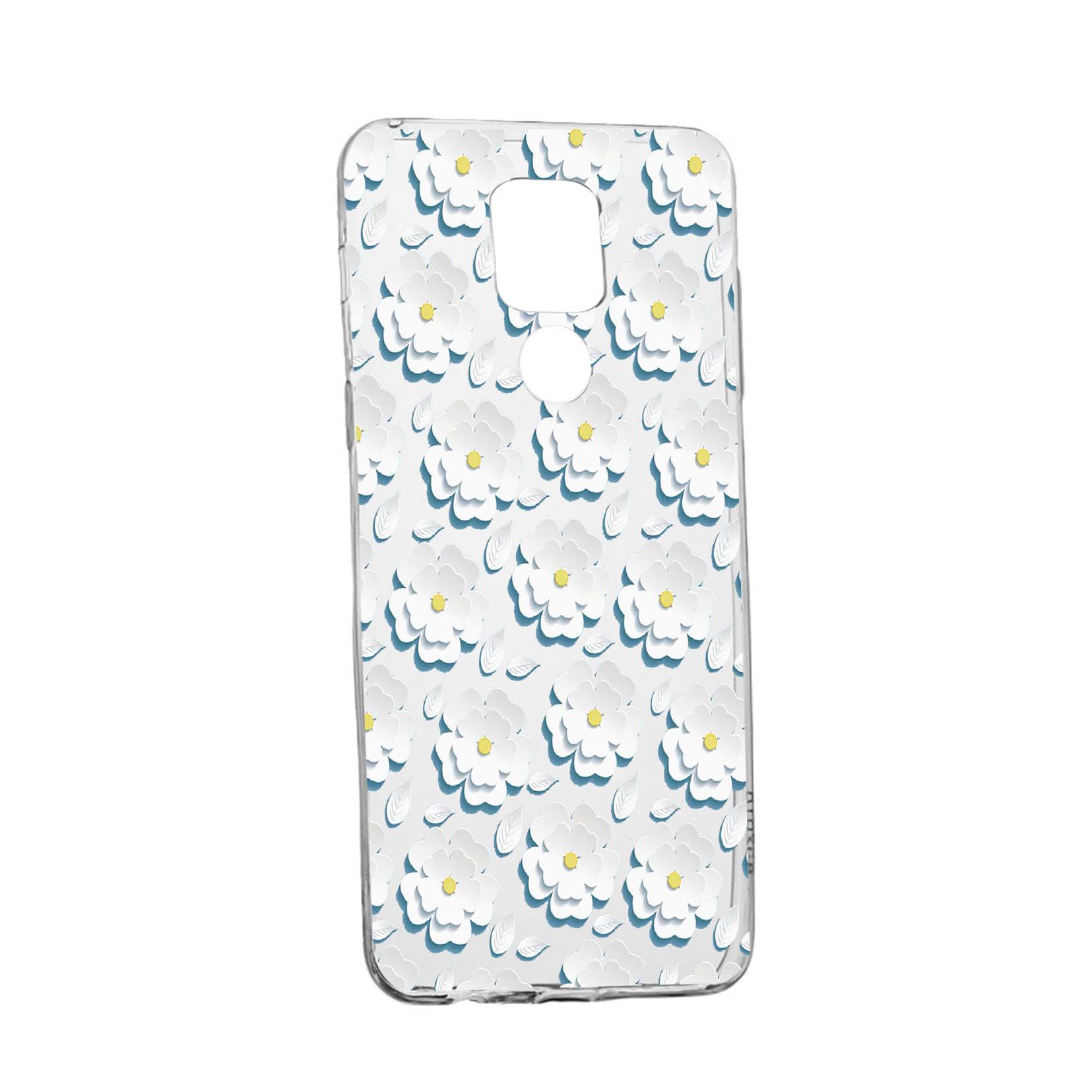 Husa Silicon Daisy - White Flower, Compatibila Cu Motorola Moto G9 Play, rezistenta la uzura, anti-alunecare, 683