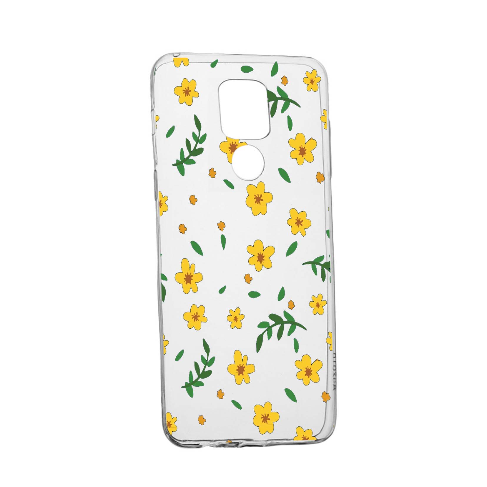 Husa Silicon Little yellow flowers, Compatibila Cu Motorola Moto E7 Plus, rezistenta la uzura, anti-alunecare, 696