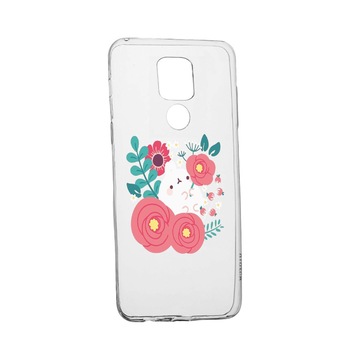 Husa Silicon Rabbit in flowers, Compatibila Cu Motorola Moto G9 Play, rezistenta la uzura, anti-alunecare, 686 Husa Silicon Rabbit in flowers, Compatibila Cu Motorola Moto G9 Play, rezistenta la uzura, anti-alunecare, 686