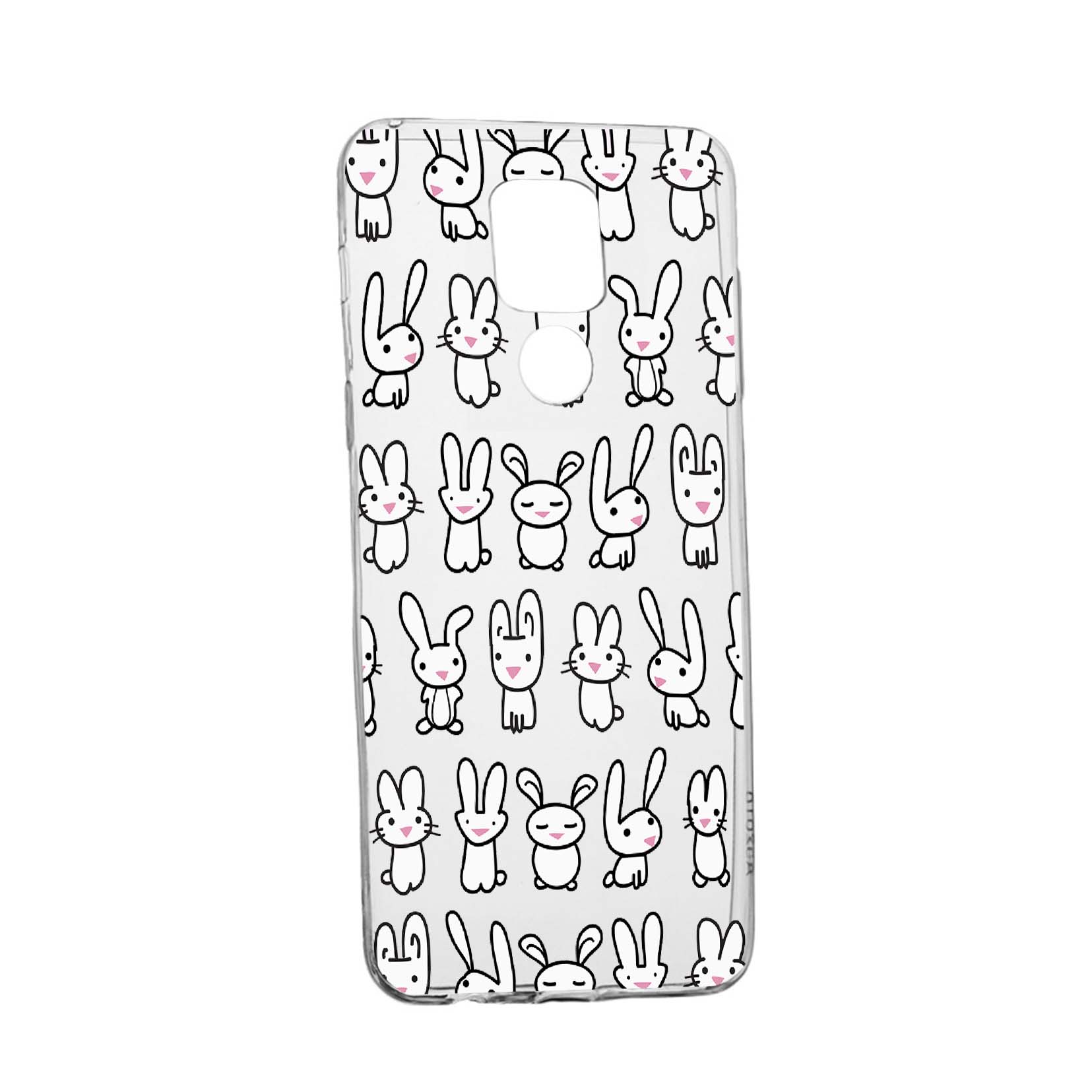 Husa Silicon Rabbits, Compatibila Cu Motorola Moto E7 Plus, rezistenta la uzura, anti-alunecare, 691