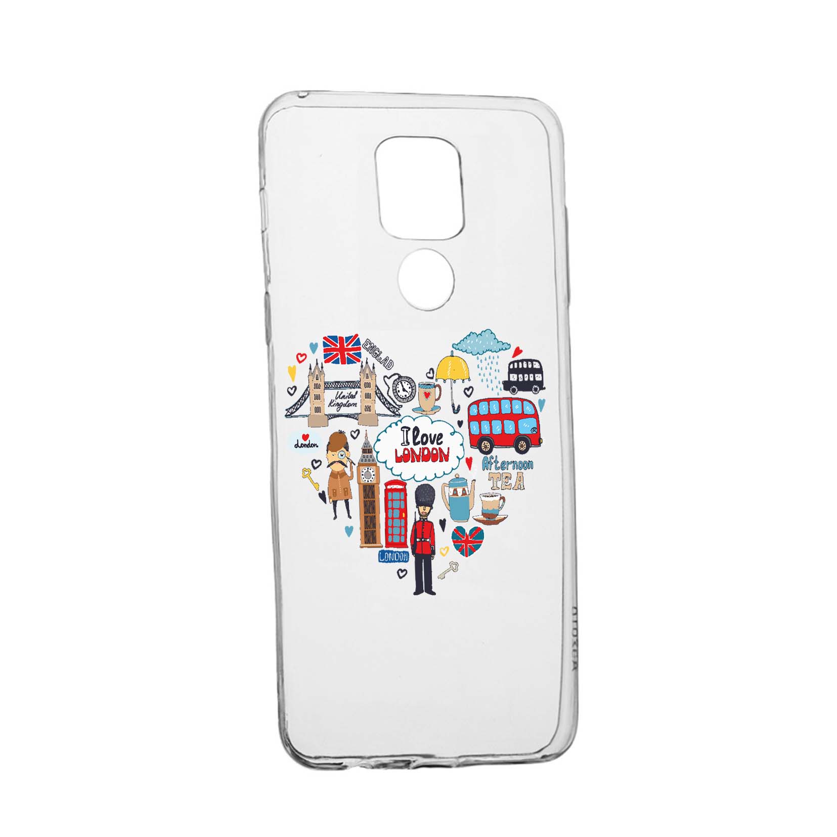 Husa Silicon Compatibila cu Motorola Moto G9 Play, I Love London, rezistenta la uzura, anti-alunecare, 732