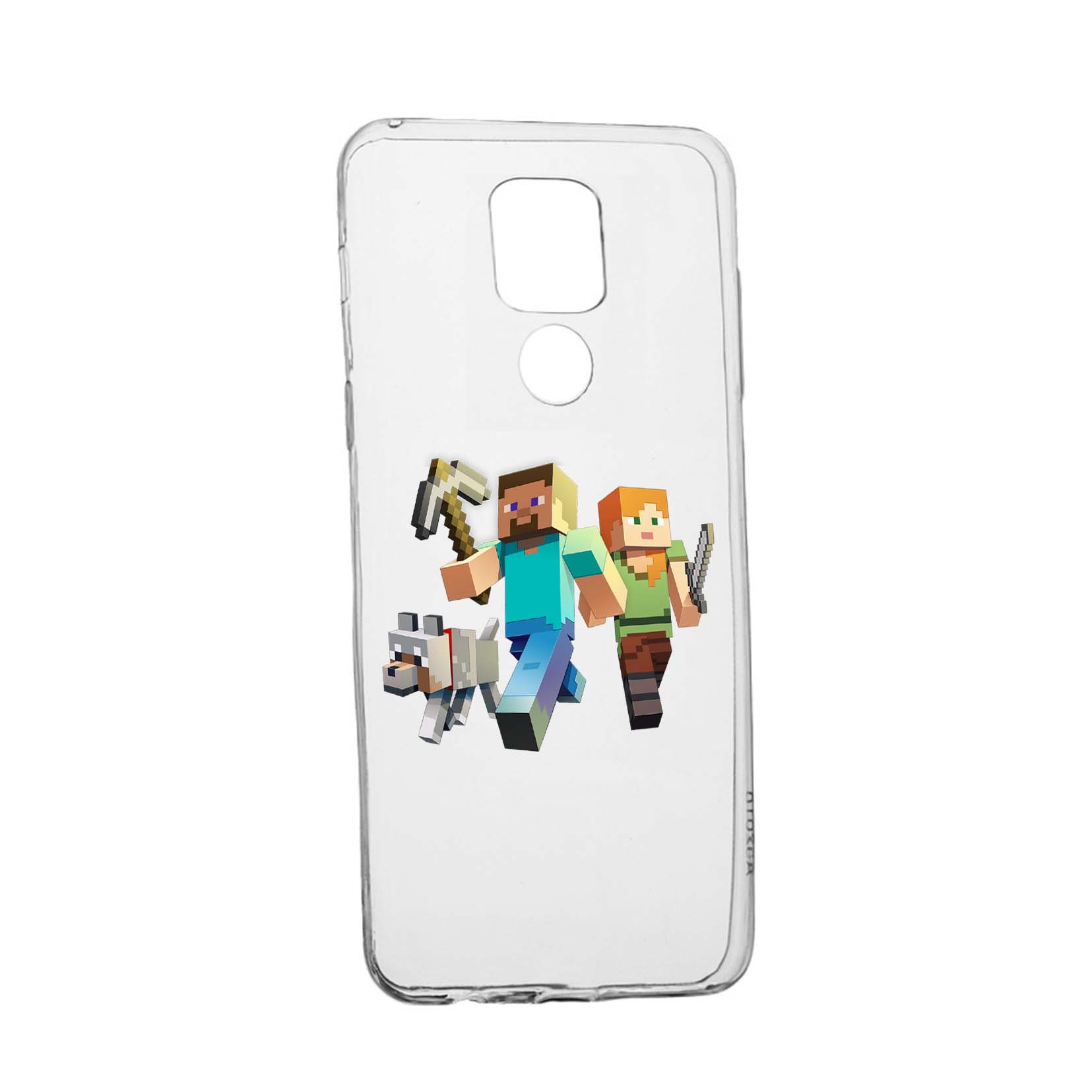 Husa Silicon Minecraft, Compatibila Cu Motorola Moto E7 Plus, rezistenta la uzura, anti-alunecare, 730
