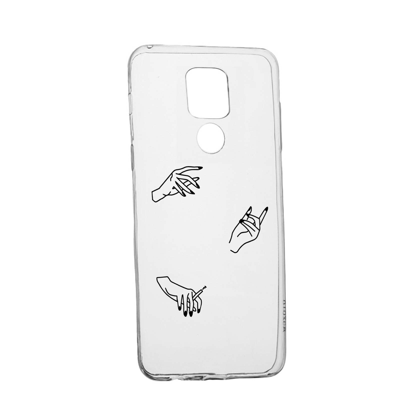 Husa Silicon Compatibila cu Motorola Moto E7 Plus, Hands, rezistenta la uzura, anti-alunecare, 740