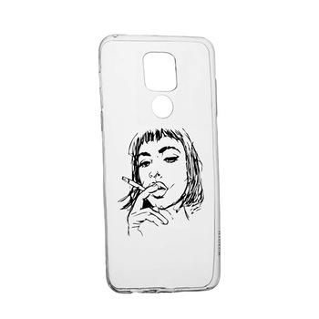 Husa Silicon Compatibila cu Motorola Moto G9, Smoking Woman, rezistenta la uzura, anti-alunecare, 749 Husa Silicon Compatibila cu Motorola Moto G9, Smoking Woman, rezistenta la uzura, anti-alunecare, 749