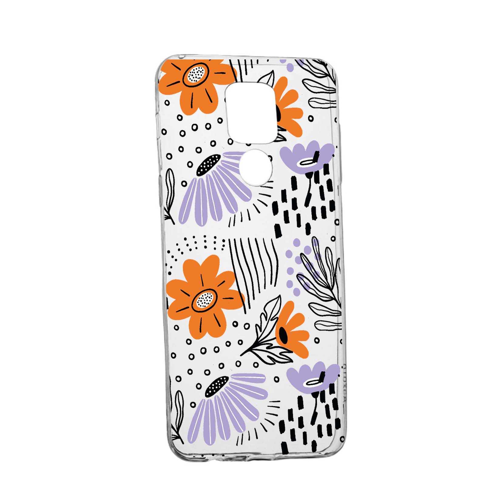 Husa Silicon Compatibila cu Motorola Moto E7 Plus, Flowers - Pastel Colors, rezistenta la uzura, anti-alunecare, 757