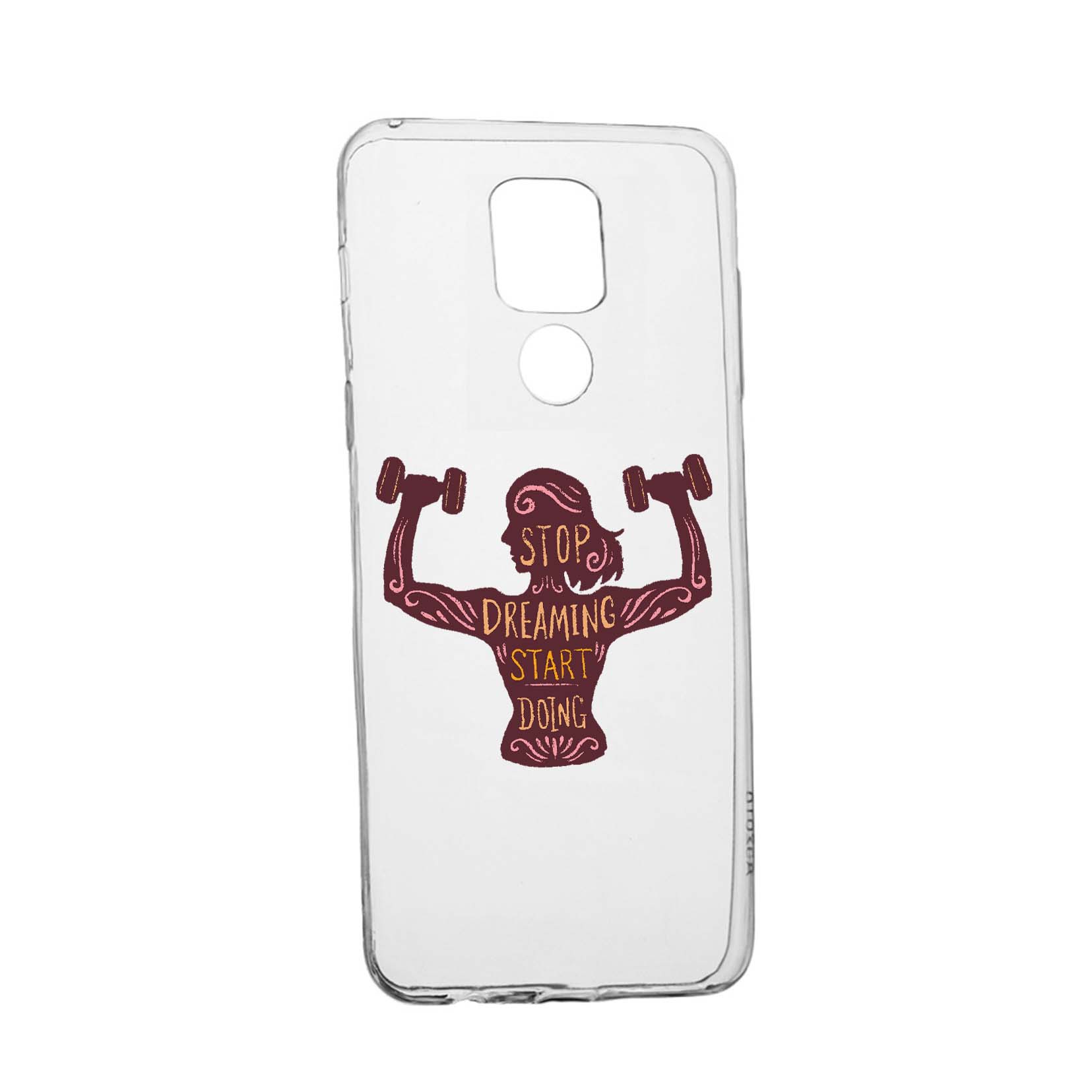 Husa Silicon Compatibila cu Motorola Moto E7 Plus, Stop Dreaming Start Doing, rezistenta la uzura, anti-alunecare, 779