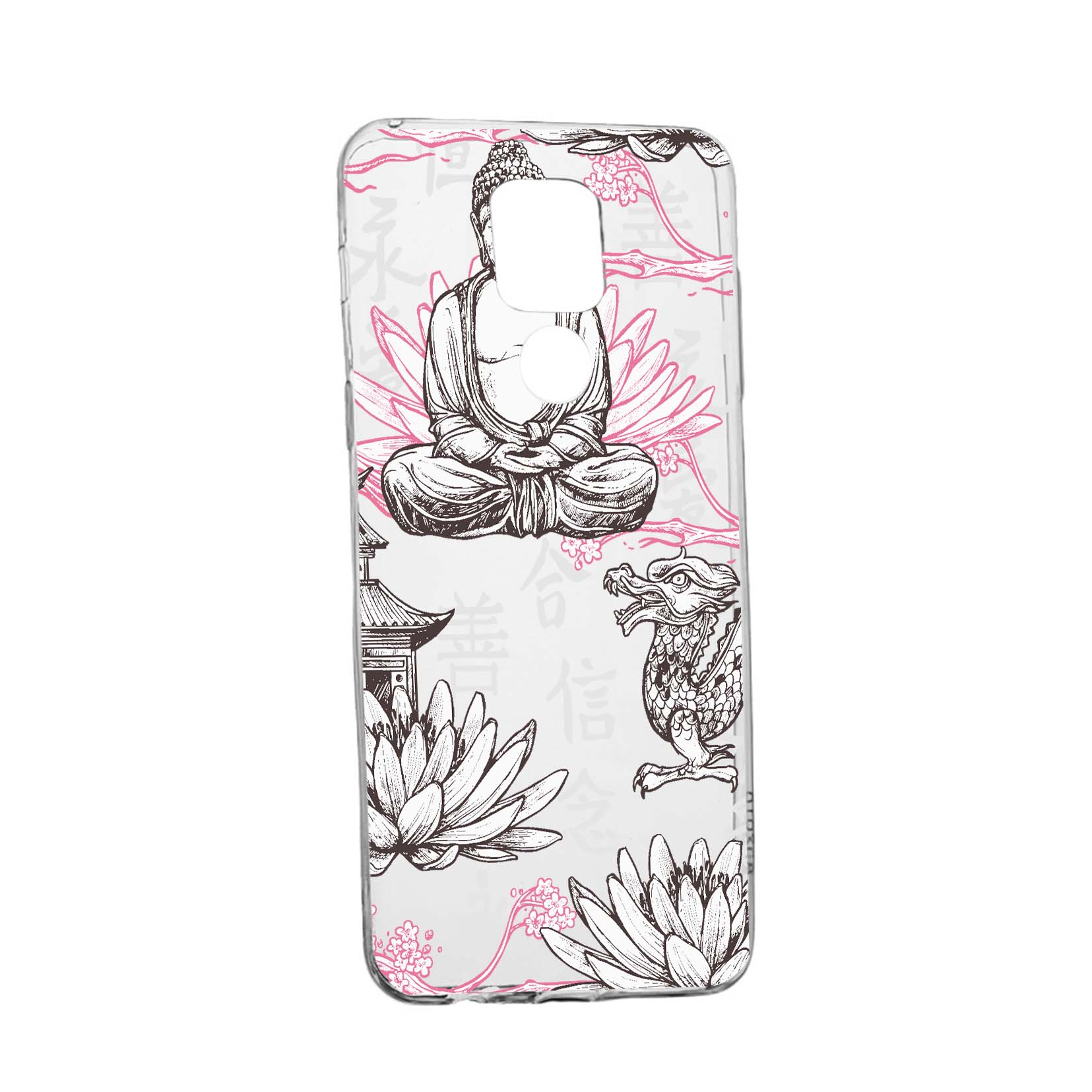 Husa Silicon Compatibila cu Motorola Moto E7 Plus, Buddha, rezistenta la uzura, anti-alunecare, 768